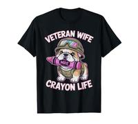 Cute Veteran Wife Crayons Life Officer Crew Mom Corps Meme Value Graphic T-Shirt
