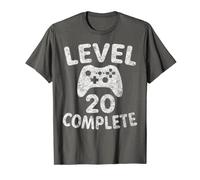 Cute Video Gamer 20th Birthday Gift Funny Level 20 Complete T-Shirt