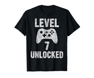 Cute Video Gamer 7th Birthday Gift Level 7 Unlocked T-Shirt