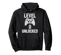 Cute Video Gamer 9th Birthday Gift Level 9 Unlocked Pullover Hoodie