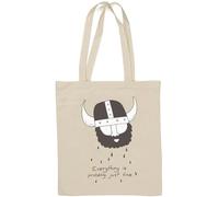 Cute Viking Sketch Everything Probably Just Fine Natural Cotton Tote Bag White