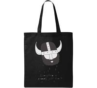 Cute Viking Sketch Everything Probably Just Fine Natural Ecological Cotton Tote Bag Black
