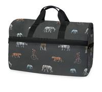 Cute Vintage Africa Elephant Travel Duffel Bag for Men Women Boys Girls Teens,Oversized Sports Gym Bag with Shoes Compartment Overnight Weekend Yoga Workout Bag Training Handbag