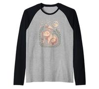 Cute Vintage Capybara Sleeping Beneath a Woodland Toadstool Raglan Baseball Tee