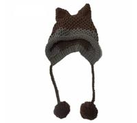 Cute Beanies for Women Cat Beanie Vintage Beanies Women Fox Hat Grunge Accessories Slouchy Beanies for Women, Brown, One Size