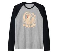Cute Vintage Chicken Sleeping Under A Starry Celestial Sky Raglan Baseball Tee