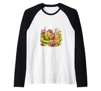 Cute Vintage Frog Book Lovers Reading Hobby Novelty Graphic Raglan Baseball Tee