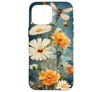 Cute Vintage Illustration Daisy Flowers Dandelion Dragonfly Case for iPhone 16 Pro Max