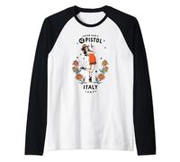 Cute Vintage Italy Cowgirl: Italian Spaghetti Western Cowboy Raglan Baseball Tee