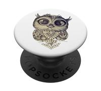 Cute vintage owl looking you with full of love big eyes PopSockets PopGrip: Swappable Grip for Phones & Tablets PopSockets Adhesive PopGrip