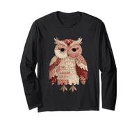 Cute Vintage Patchwork Owl Shabby Chic Lace Style Long Sleeve T-Shirt