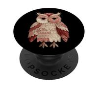 Cute Vintage Patchwork Owl Shabby Chic Lace Style PopSockets Adhesive PopGrip