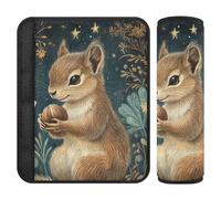 Cute Vintage Squirrel Illustration Child seat Belt Strap Cover,Release Stress to Your Neck and Shoulders,Seatbelt Cover for Sedan Backpack Most Cars funda para cinturón de carro 2