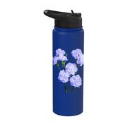 Cute Violet Carnation Bunch of Flowers Bouquet Shapes Mania Stainless Steel Insulated Water Bottle