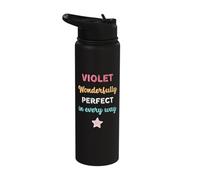 Cute Violet Personalised Wonderfully Perfect in Every Way Stainless Steel Insulated Water Bottle