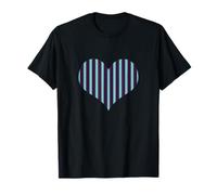 Cute Violet & Teal Stripes Vertical Lines Pattern Minimalist T-Shirt