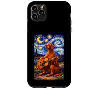Cute Vizsla Playing Guitar Whimsical Art Dog Music Camping Case for iPhone 11 Pro Max