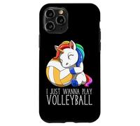 Cute Volleyball Unicorn I Just Wanna Play Volleyball Case for iPhone 11 Pro