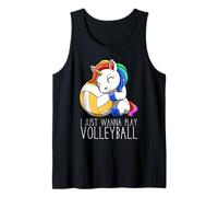 Cute Volleyball Unicorn I Just Wanna Play Volleyball Tank Top