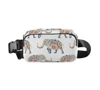 Cute Waist Bag Fanny Pack Colorful Elephants Decorated Mandala Women Men Teens Water Resistant Crossbody Bag Anti Theft Waist Pack with Adjustable Strap for Cycling Hiking Gym, Colorful Elephants