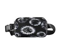 Cute Waist Bag Fanny Pack for small businessmen Black White Tie-dyes Vector Bum Bag Belt pouching with Adjustable Strap Water Resistant for Workout Running Hiking