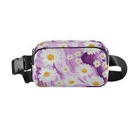 Cute Waist Bag Fanny Pack for Women Men Teens Large Capacity Crossbody Shoulder Bag with Adjustable Strap for Travel Vacation Running Daisy Colorful Paintings Marbling Marble Ink
