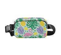 Cute Waist Pack Crossbody Bag for Women Men Teens Small Sling Bag Travel Essential with Adjustable Strap for Travel Vacation Running Flamingo Pineapple Lemons