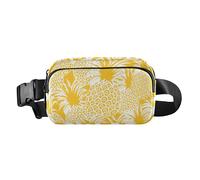 Cute Waist Pack Crossbody Bag Men Women Bright Yellow Pineapple Tropical Hawaiian Multipurpose Sling Bag Travel Essential with Adjustable Strap for Travel Gym Work, Bright Yellow Pineapple Tropical