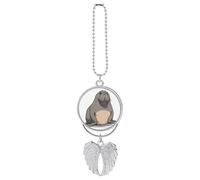 Cute Walrus Car Hanging Ornament Rear View Mirror Pendant Lucky Presents Hanging Ornament Funny Car Pendant for Office Auto Home Decoration Silver-style