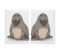 Cute Walrus Printed Passport Cover Case Passport Holder For Travel Passport Cards Protector Travel Covers Wallet Case RFID Blocking Leather Card Case for Women Men, Cute Walrus, 20.3x13.8cm, Modern