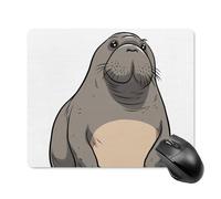 Cute Walrus Square Mouse Pad Portable Computer Mousepad with Non-Slip Rubber Base 18 * 22cm Ultra-Thin Gaming Mouse Mat for Computer Laptop Office Desk Accessories
