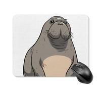 Cute Walrus Square Mouse Pad Portable Computer Mousepad with Non-Slip Rubber Base 20 * 25cm Ultra-Thin Gaming Mouse Mat for Computer Laptop Office Desk Accessories
