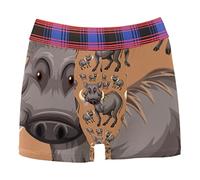 Cute Warthogs Animals Pattern Men's Breathable Trunks Underwear Personalized Boxer Brief Multicolor