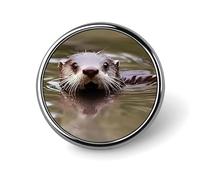 Cute Water Tower Round Badge Personalized Metal Lapel Pin Badges Fit Clothing Bags Hat Humorous Printed Brooch Badge Party Decorations Accessories for Men Women