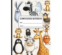Cute Watercolor Animals Composition Notebook: Fun Minimalist Animal Journal for School, Notes, Writing, and Everyday Use | A4 Composition Book
