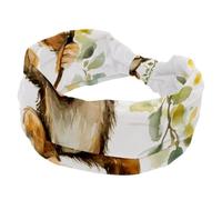 Cute Watercolor Animals Monkey Wide Headbands for Women, Yoga Workout Head Bands Wide Elastic Hair Bands for Washing Face Makeup