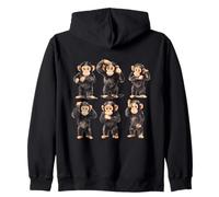 Cute Watercolor Baby Chimpanzee Poses Animal Lover Zip Hoodie
