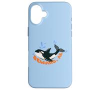 Cute Watercolor Cartoon Orca Seward Alaska Vacation Case for iPhone 16 Plus