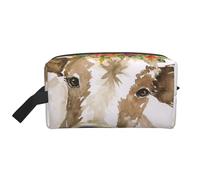 Cute Watercolor CowMakeup Trave Bag for Women,Cosmetic Large Capacity Organizer