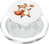 Cute Watercolor Fox Playing Soccer Ball PopSockets PopGrip for MagSafe