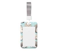 Cute-Watercolor-Hedgehogs Abs Vertical Id Badge Holder, Name Badge with Clear Scanning Film