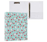 Cute Watercolor Hedgehogs Apples 3 D-Ring Binder A4 1 Pack with 200 Sheet for Kids School Supplies Women Men Office