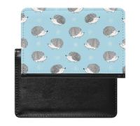 Cute Watercolor Hedgehogs Blue Fantasy Passport Wallet Cute Passport Case with Card Slot Travel Passport Holder Cover