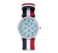 Cute Watercolor Hedgehogs Blue Fantasy Sport Watch for Men Women Nylon Strap Wrist Watch Analog Quartz Watch