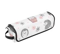 Cute Watercolor Hedgehogs Hot Hair Tools Travel Bag with Heat Resistant Mat Travel Accessory Dustproof Travel Hair Straightener Bag