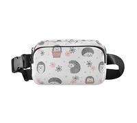 Cute Watercolor Hedgehogs Stylish Fanny Waist Pack for Women Men Small Crossbody Passport Bag with Adjustable Strap for Shopping Sports Work, Watercolor Hedgehogs, One Size