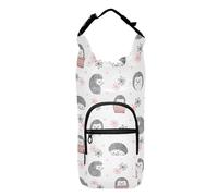 Cute Watercolor Hedgehogs Waterbottle Sling Water Bottle Carrier for Biking Bottle Water Holder Fits 20/24/32/40 oz Bottles