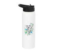 Cute Watercolor Koala Bear Colorful Splatter Art Stainless Steel Insulated Water Bottle