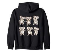 Cute Watercolor Koala Bear Poses Animal Design Zip Hoodie