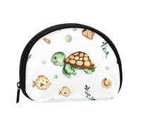 Cute Watercolor Sea Turtle CrabSmall Makeup Sanitary Napkin Storage Bag,Women's Cosmetic Coin Purse